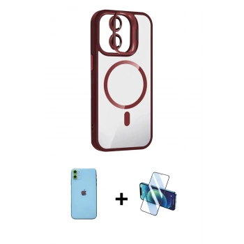 MARSİLYAN™- iPhone 11 Kılıf Yadigar Asil Koleksiyonu - Siyah 3D Antistatik Seramik Nano Ekran Koruyucu + Neon Fosforlu Kamera Lens - YL