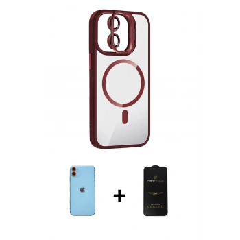 MARSİLYAN™- iPhone 11 Kılıf Yadigar Asil Koleksiyonu - Siyah 6D Antistatik Mat Seramik Hayalet Nano Ekran Koruyucu + Neon Fosforlu Kamera Lens - TU