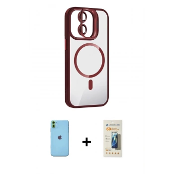 MARSİLYAN™- iPhone 11 Kılıf Yadigar Asil Koleksiyonu - Siyah 6D Mat Seramik Hayalet Nano Ekran Koruyucu + Neon Fosforlu Kamera Lens - YL