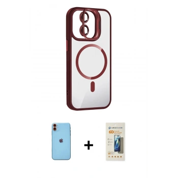 MARSİLYAN™- iPhone 11 Kılıf Yadigar Asil Koleksiyonu - Siyah 6D Mat Seramik Hayalet Nano Ekran Koruyucu + Neon Fosforlu Kamera Lens - TU