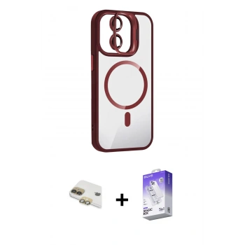 MARSİLYAN™- iPhone 11 Kılıf Yadigar Asil Koleksiyonu - Siyah Bilvis 5in1 3D Magic Cam Ekran Koruyucu + Pers Alüminyum Kamera Lens - GD