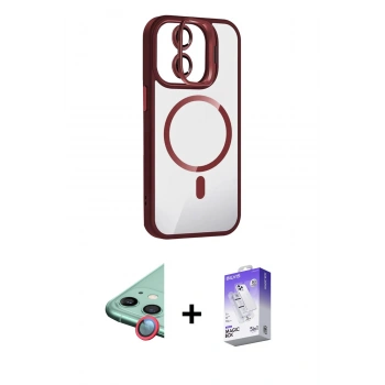 MARSİLYAN™- iPhone 11 Kılıf Yadigar Asil Koleksiyonu - Siyah Bilvis 5in1 3D Magic Cam Ekran Koruyucu + Raze Metal Kamera Lens - KI