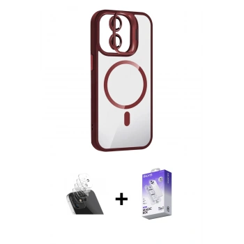 MARSİLYAN™- iPhone 11 Kılıf Yadigar Asil Koleksiyonu - Siyah Bilvis 5in1 3D Magic Cam Ekran Koruyucu + Kamera Lens Koruma Cam - SF