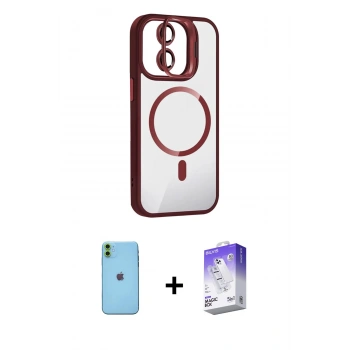 MARSİLYAN™- iPhone 11 Kılıf Yadigar Asil Koleksiyonu - Siyah Bilvis 5in1 3D Magic Cam Ekran Koruyucu + Neon Fosforlu Kamera Lens - YL