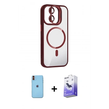 MARSİLYAN™- iPhone 11 Kılıf Yadigar Asil Koleksiyonu - Siyah Bilvis 5in1 5D Magic Hayalet Cam Ekran Koruyucu + Neon Fosforlu Kamera Lens - TU
