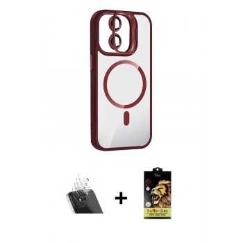 MARSİLYAN™- iPhone 11 Kılıf Yadigar Asil Koleksiyonu - Siyah Buffer Cam Ekran Koruyucu + Kamera Lens Koruma Cam - SF