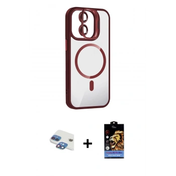 MARSİLYAN™- iPhone 11 Kılıf Yadigar Asil Koleksiyonu - Siyah Buffer Hayalet Cam Ekran Koruyucu + Pers Alüminyum Kamera Lens - GI