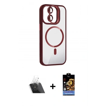 MARSİLYAN™- iPhone 11 Kılıf Yadigar Asil Koleksiyonu - Siyah Buffer Hayalet Cam Ekran Koruyucu + Kamera Lens Koruma Cam - SF