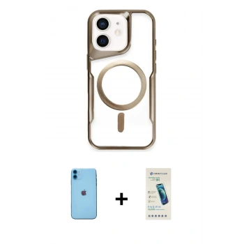 MARSİLYAN™- iPhone 11 Kılıf Yadigar Klasik Özel Seri - Şeffaf Pasifik Cam Ekran Koruyucu + Neon Fosforlu Kamera Lens - MI