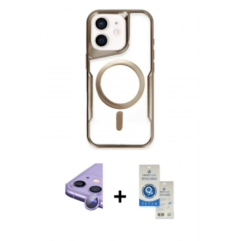 MARSİLYAN™- iPhone 11 Kılıf Yadigar Klasik Özel Seri - Şeffaf Royal Nano Ekran Koruyucu + Raze Metal Kamera Lens - MR