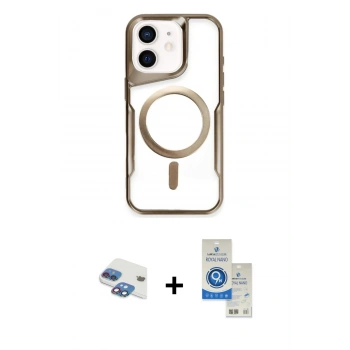 MARSİLYAN™- iPhone 11 Kılıf Yadigar Klasik Özel Seri - Şeffaf Royal Nano Ekran Koruyucu + Pers Alüminyum Kamera Lens - GI