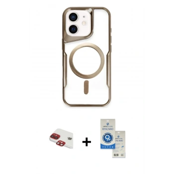 MARSİLYAN™- iPhone 11 Kılıf Yadigar Klasik Özel Seri - Şeffaf Royal Nano Ekran Koruyucu + Pers Alüminyum Kamera Lens - KI