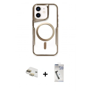 MARSİLYAN™- iPhone 11 Kılıf Yadigar Klasik Özel Seri - Şeffaf Uv Polymer Nano Ekran Koruyucu + Pers Alüminyum Kamera Lens - GD
