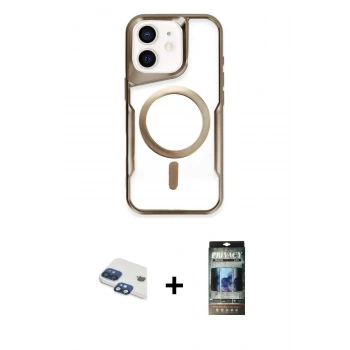 MARSİLYAN™- iPhone 11 Kılıf Yadigar Klasik Özel Seri - Siyah 34D Hayalet Izgaralı Cam + Pers Alüminyum Kamera Lens - LT