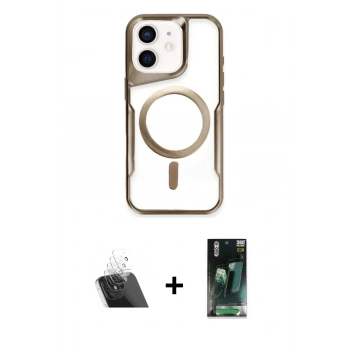 MARSİLYAN™- iPhone 11 Kılıf Yadigar Klasik Özel Seri - Siyah 360 Mat Full Body Arka Koruyucu + Kamera Lens Koruma Cam - SF