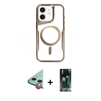 MARSİLYAN™- iPhone 11 Kılıf Yadigar Klasik Özel Seri - Siyah 360 Mat Full Body Arka Koruyucu + Raze Metal Kamera Lens - KI