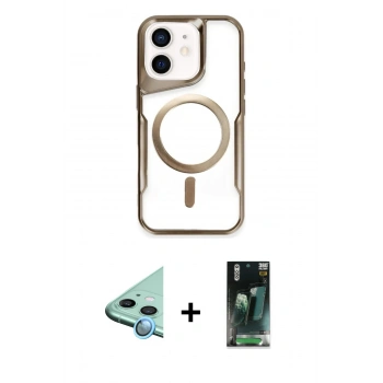 MARSİLYAN™- iPhone 11 Kılıf Yadigar Klasik Özel Seri - Siyah 360 Mat Full Body Arka Koruyucu + Raze Metal Kamera Lens - MI