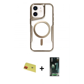 MARSİLYAN™- iPhone 11 Kılıf Yadigar Klasik Özel Seri - Siyah 360 Mat Full Body Arka Koruyucu + Rainbow Kamera Lens Koruma Cam - KI