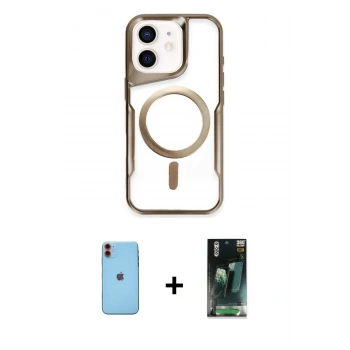 MARSİLYAN™- iPhone 11 Kılıf Yadigar Klasik Özel Seri - Siyah 360 Mat Full Body Arka Koruyucu + Neon Fosforlu Kamera Lens - TU