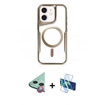 MARSİLYAN™- iPhone 11 Kılıf Yadigar Klasik Özel Seri - Siyah 3D Antistatik Cam Ekran Koruyucu + Raze Metal Kamera Lens - KI