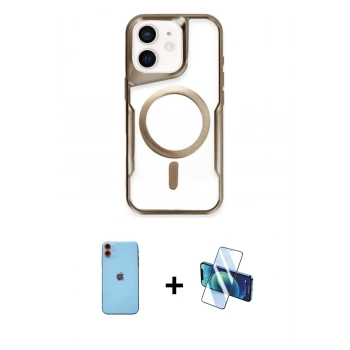 MARSİLYAN™- iPhone 11 Kılıf Yadigar Klasik Özel Seri - Siyah 3D Antistatik Cam Ekran Koruyucu + Neon Fosforlu Kamera Lens - TU