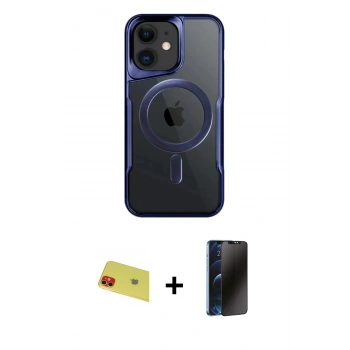 MARSİLYAN™- iPhone 11 Kılıf Yadigar Klasik Özel Seri - Siyah 3D Antistatik Hayalet Cam Ekran Koruyucu + Rainbow Kamera Lens Koruma Cam - KI