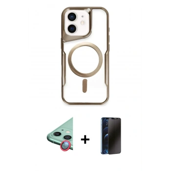 MARSİLYAN™- iPhone 11 Kılıf Yadigar Klasik Özel Seri - Siyah 3D Antistatik Hayalet Cam Ekran Koruyucu + Raze Metal Kamera Lens - KI