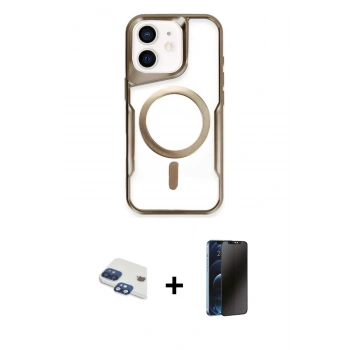 MARSİLYAN™- iPhone 11 Kılıf Yadigar Klasik Özel Seri - Siyah 3D Antistatik Hayalet Cam Ekran Koruyucu + Pers Alüminyum Kamera Lens - LT