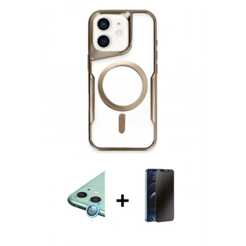 MARSİLYAN™- iPhone 11 Kılıf Yadigar Klasik Özel Seri - Siyah 3D Antistatik Hayalet Cam Ekran Koruyucu + Raze Metal Kamera Lens - MI