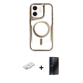 MARSİLYAN™- iPhone 11 Kılıf Yadigar Klasik Özel Seri - Siyah 3D Antistatik Hayalet Cam Ekran Koruyucu + Renkli Kamera Lens Koruma Cam - YL