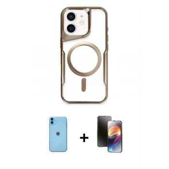 MARSİLYAN™- iPhone 11 Kılıf Yadigar Klasik Özel Seri - Siyah 3D Antistatik Mat Seramik Nano Ekran Koruyucu + Neon Fosforlu Kamera Lens - MI