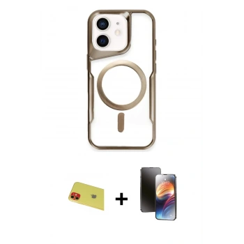 MARSİLYAN™- iPhone 11 Kılıf Yadigar Klasik Özel Seri - Siyah 3D Antistatik Mat Seramik Nano Ekran Koruyucu + Rainbow Kamera Lens Koruma Cam - KI