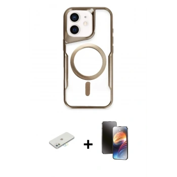 MARSİLYAN™- iPhone 11 Kılıf Yadigar Klasik Özel Seri - Siyah 3D Antistatik Mat Seramik Nano Ekran Koruyucu + Renkli Kamera Lens Koruma Cam - SI