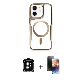 MARSİLYAN™- iPhone 11 Kılıf Yadigar Klasik Özel Seri - Siyah 3D Antistatik Mat Seramik Nano Ekran Koruyucu + PVD Metal Kamera Lens - TU