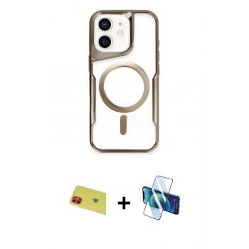 MARSİLYAN™- iPhone 11 Kılıf Yadigar Klasik Özel Seri - Siyah 3D Antistatik Seramik Nano Ekran Koruyucu + Rainbow Kamera Lens Koruma Cam - KI