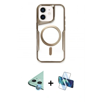MARSİLYAN™- iPhone 11 Kılıf Yadigar Klasik Özel Seri - Siyah 3D Antistatik Seramik Nano Ekran Koruyucu + Raze Metal Kamera Lens - MI