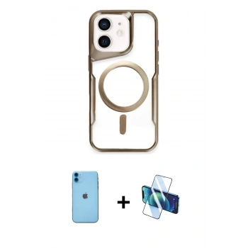 MARSİLYAN™- iPhone 11 Kılıf Yadigar Klasik Özel Seri - Siyah 3D Antistatik Seramik Nano Ekran Koruyucu + Neon Fosforlu Kamera Lens - MI
