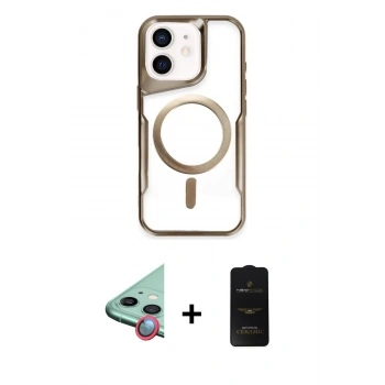 MARSİLYAN™- iPhone 11 Kılıf Yadigar Klasik Özel Seri - Siyah 6D Antistatik Mat Seramik Hayalet Nano Ekran Koruyucu + Raze Metal Kamera Lens - KI