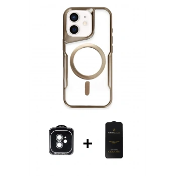 MARSİLYAN™- iPhone 11 Kılıf Yadigar Klasik Özel Seri - Siyah 6D Antistatik Mat Seramik Hayalet Nano Ekran Koruyucu + PVD Metal Kamera Lens - YL