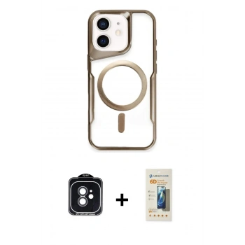 MARSİLYAN™- iPhone 11 Kılıf Yadigar Klasik Özel Seri - Siyah 6D Mat Seramik Hayalet Nano Ekran Koruyucu + PVD Metal Kamera Lens - SH