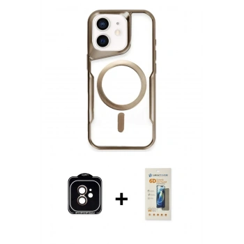 MARSİLYAN™- iPhone 11 Kılıf Yadigar Klasik Özel Seri - Siyah 6D Mat Seramik Hayalet Nano Ekran Koruyucu + PVD Metal Kamera Lens - TU