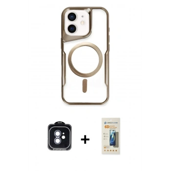 MARSİLYAN™- iPhone 11 Kılıf Yadigar Klasik Özel Seri - Siyah 6D Mat Seramik Hayalet Nano Ekran Koruyucu + PVD Metal Kamera Lens - MI
