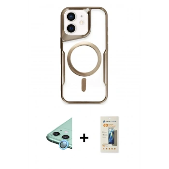 MARSİLYAN™- iPhone 11 Kılıf Yadigar Klasik Özel Seri - Siyah 6D Mat Seramik Hayalet Nano Ekran Koruyucu + Raze Metal Kamera Lens - MI