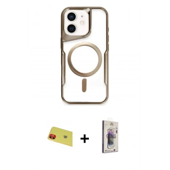 MARSİLYAN™- iPhone 11 Kılıf Yadigar Klasik Özel Seri - Siyah Bilvis 3D Cam Ekran Koruyucu + Rainbow Kamera Lens Koruma Cam - KI