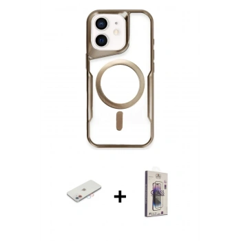MARSİLYAN™- iPhone 11 Kılıf Yadigar Klasik Özel Seri - Siyah Bilvis 3D Cam Ekran Koruyucu + Renkli Kamera Lens Koruma Cam - PE