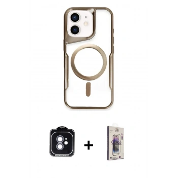 MARSİLYAN™- iPhone 11 Kılıf Yadigar Klasik Özel Seri - Siyah Bilvis 3D Cam Ekran Koruyucu + PVD Metal Kamera Lens - MI