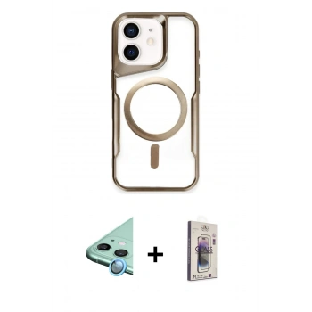 MARSİLYAN™- iPhone 11 Kılıf Yadigar Klasik Özel Seri - Siyah Bilvis 3D Cam Ekran Koruyucu + Raze Metal Kamera Lens - MI