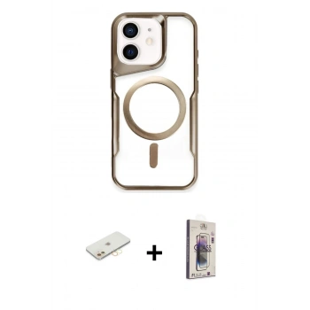 MARSİLYAN™- iPhone 11 Kılıf Yadigar Klasik Özel Seri - Siyah Bilvis 3D Cam Ekran Koruyucu + Renkli Kamera Lens Koruma Cam - SI