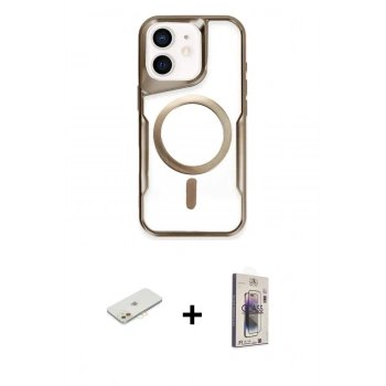 MARSİLYAN™- iPhone 11 Kılıf Yadigar Klasik Özel Seri - Siyah Bilvis 3D Cam Ekran Koruyucu + Renkli Kamera Lens Koruma Cam - TU