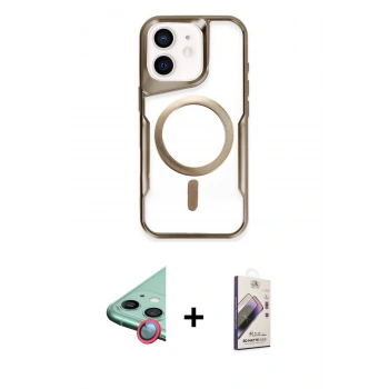 MARSİLYAN™- iPhone 11 Kılıf Yadigar Klasik Özel Seri - Siyah Bilvis 3D Mat Cam Ekran Koruyucu + Raze Metal Kamera Lens - KI